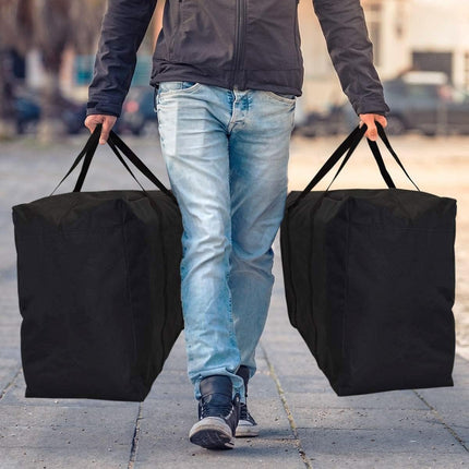 Extra Large Moving Bags with Strg Zippers & Carrying Handles, Storage Bags Storage Totes for Clothes, Moving Supplies, Space Saving Oversized Storage Bag Organizer for Moving, Traveling (2 Pack).