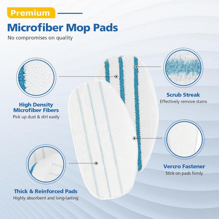 6 Pack Replacement Steam Mop Pads Compatible for PurSteam ThermaPro 10-in-1.