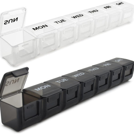 7 Pack TSA Approved Travel Luggage Tag and 2 Pack Weekly Pill Organizer.