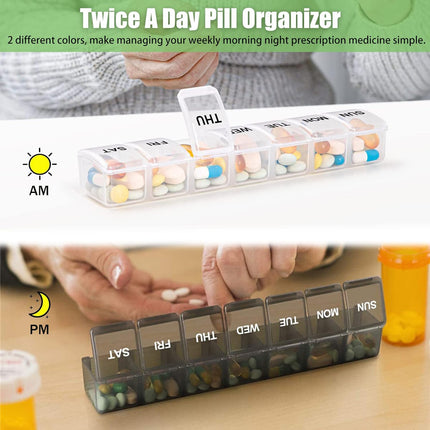 7 Pack TSA Approved Travel Luggage Tag and 2 Pack Weekly Pill Organizer.