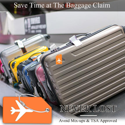 Mini Jewelry Travel Case and 7 Pack Silice Luggage Tag Travel Suitcase Tags with Name ID Card.