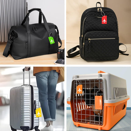 Mini Jewelry Travel Case and 7 Pack Silice Luggage Tag Travel Suitcase Tags with Name ID Card.