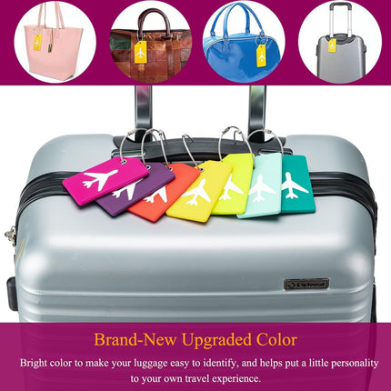 Mini Jewelry Travel Case and 7 Pack Silice Luggage Tag Travel Suitcase Tags with Name ID Card.