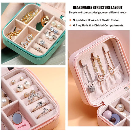 Mini Jewelry Travel Case and 7 Pack Silice Luggage Tag Travel Suitcase Tags with Name ID Card.