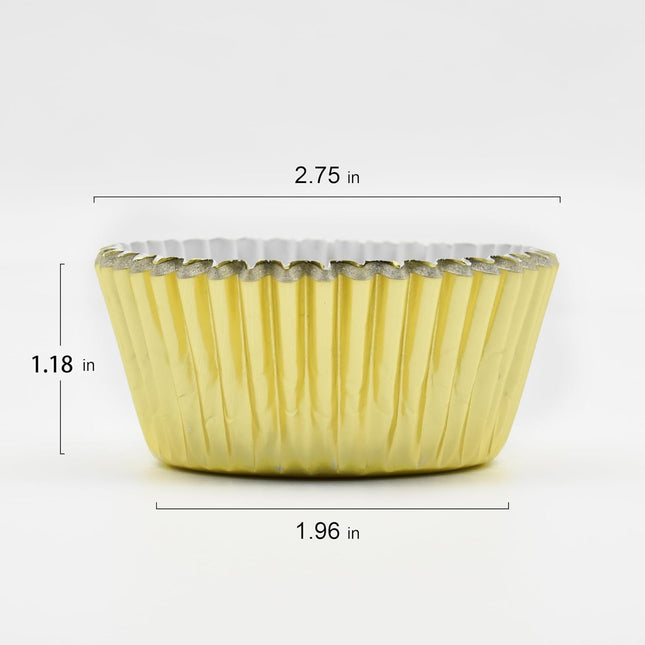 200 Pcs Gold Foil Cupcake Liners Standard Baking Cups Muffin Paper Cases.
