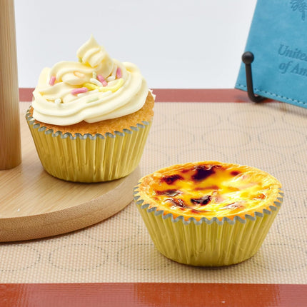 200 Pcs Gold Foil Cupcake Liners Standard Baking Cups Muffin Paper Cases.