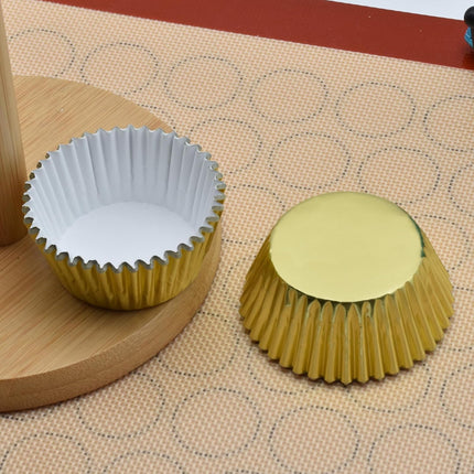 200 Pcs Gold Foil Cupcake Liners Standard Baking Cups Muffin Paper Cases.