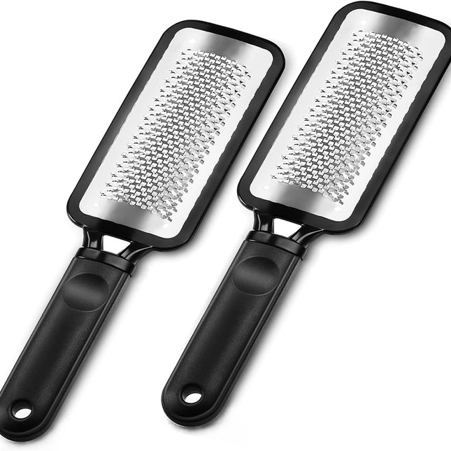 Foot Rasp Foot File, 2 Pcs Stainless Steel Pedicure Callus Remover for Feet, Professial Foot Care Tools for Pedicure to Removes Hard Skin Corns for Dry and Wet Feet.