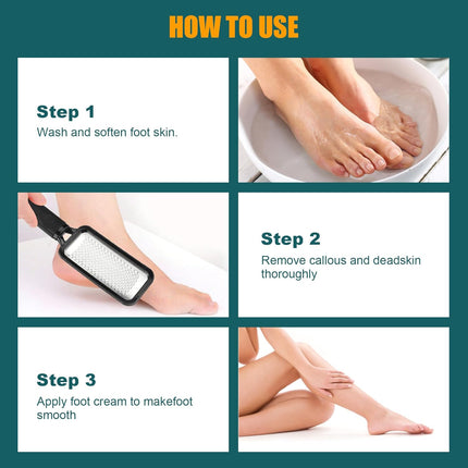 Foot Rasp Foot File, 2 Pcs Stainless Steel Pedicure Callus Remover for Feet, Professial Foot Care Tools for Pedicure to Removes Hard Skin Corns for Dry and Wet Feet.