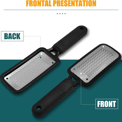 Foot Rasp Foot File, 2 Pcs Stainless Steel Pedicure Callus Remover for Feet, Professial Foot Care Tools for Pedicure to Removes Hard Skin Corns for Dry and Wet Feet.