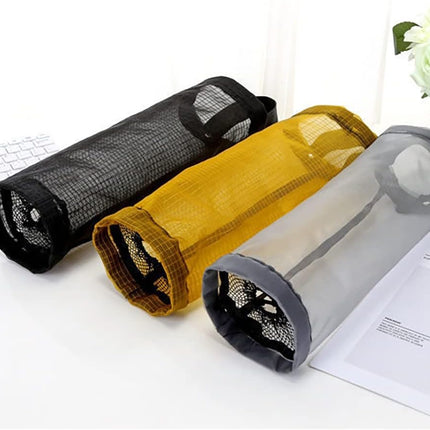 Plastic Bag Holder, Grocery Bag Holder Mesh Hanging Storage Bag Dispenser (Black 2 Packs).