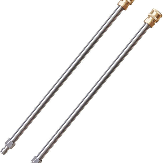 Pressure Washer Extension Wand, 17 Inch Stainless Steel with 1/4" Quick Connect Power Washer Lance, 2 Pack.