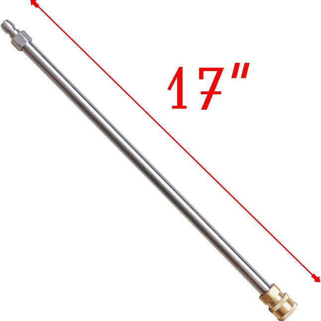 Pressure Washer Extension Wand, 17 Inch Stainless Steel with 1/4" Quick Connect Power Washer Lance, 2 Pack.