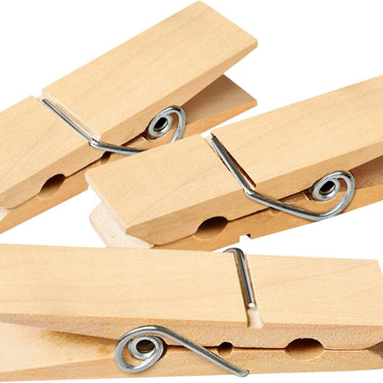 Clothes Pins, Sturdy and Heavy Duty Natural Wood Clips Wooden Clothespins for Hanging Clothes Photo Pictures Crafts Small Classroom Decorative Peg, 30 PCS.