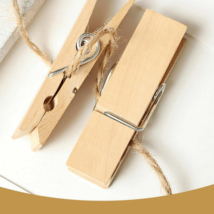 Clothes Pins, Sturdy and Heavy Duty Natural Wood Clips Wooden Clothespins for Hanging Clothes Photo Pictures Crafts Small Classroom Decorative Peg, 30 PCS.
