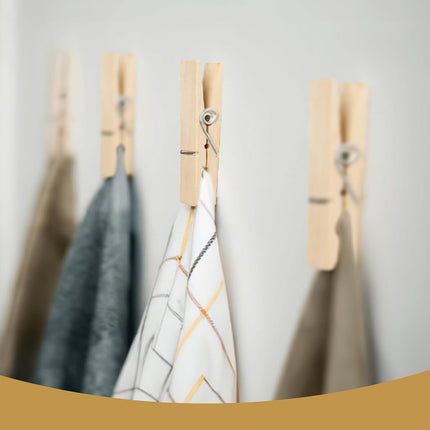 Clothes Pins, Sturdy and Heavy Duty Natural Wood Clips Wooden Clothespins for Hanging Clothes Photo Pictures Crafts Small Classroom Decorative Peg, 30 PCS.