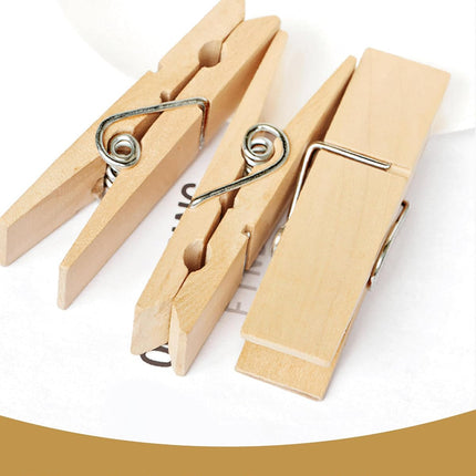 Clothes Pins, Sturdy and Heavy Duty Natural Wood Clips Wooden Clothespins for Hanging Clothes Photo Pictures Crafts Small Classroom Decorative Peg, 30 PCS.