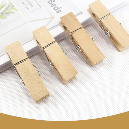 Clothes Pins, Sturdy and Heavy Duty Natural Wood Clips Wooden Clothespins for Hanging Clothes Photo Pictures Crafts Small Classroom Decorative Peg, 30 PCS.