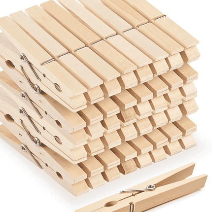Large Clothes Pins Wooden Clothespins, 4 Inch 48 Pack Heavy Duty Outdoor Pegs, Clothing Hanging Laundry Close Pin Chip Clips Cheer Pins for Bags Photo Picture Artwork Crafts Display.