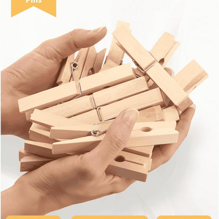 Large Clothes Pins Wooden Clothespins, 4 Inch 48 Pack Heavy Duty Outdoor Pegs, Clothing Hanging Laundry Close Pin Chip Clips Cheer Pins for Bags Photo Picture Artwork Crafts Display.