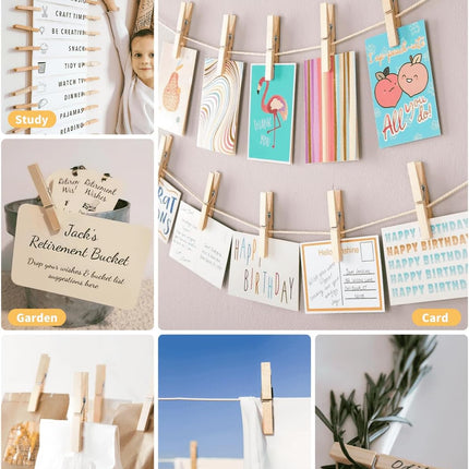 Large Clothes Pins Wooden Clothespins, 4 Inch 48 Pack Heavy Duty Outdoor Pegs, Clothing Hanging Laundry Close Pin Chip Clips Cheer Pins for Bags Photo Picture Artwork Crafts Display.