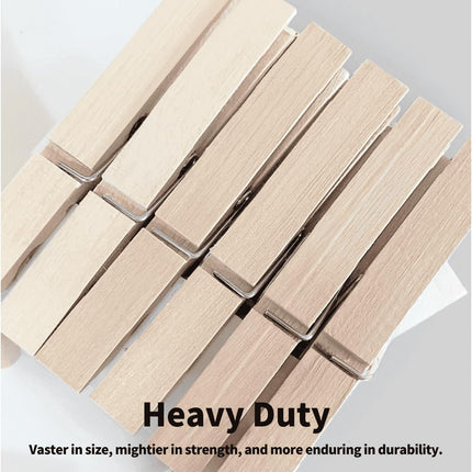 Large Clothes Pins Wooden Clothespins, 4 Inch 48 Pack Heavy Duty Outdoor Pegs, Clothing Hanging Laundry Close Pin Chip Clips Cheer Pins for Bags Photo Picture Artwork Crafts Display.