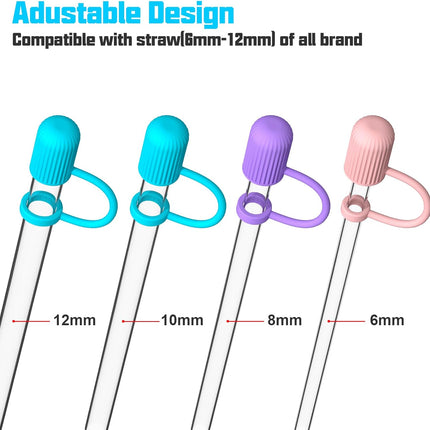 Adjustable Straw Cover for Stanley|Simple Modern||Owala||Reduce|Maars|Meoky|MaxBase|Beast|Hydrapeak Cup, All Brand of Straw Accessories, Diameter 6mm-12mm, BPA Free, Dishwasher safe.