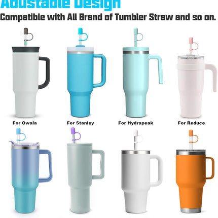 Adjustable Straw Cover for Stanley|Simple Modern||Owala||Reduce|Maars|Meoky|MaxBase|Beast|Hydrapeak Cup, All Brand of Straw Accessories, Diameter 6mm-12mm, BPA Free, Dishwasher safe.