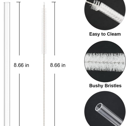 10 PCS Straw Cleaner Brush and 5Pcs Replacement Clear Straw for Stanley Cup 14oz 20oz Tumbler.