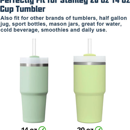 10 PCS Straw Cleaner Brush and 5Pcs Replacement Clear Straw for Stanley Cup 14oz 20oz Tumbler.
