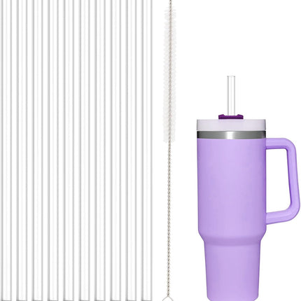 10 PCS Straw Cleaner Brush and 10 Pcs Replacement Straw for Stanley Cup 40 oz 30 oz 64 oz Tumbler.