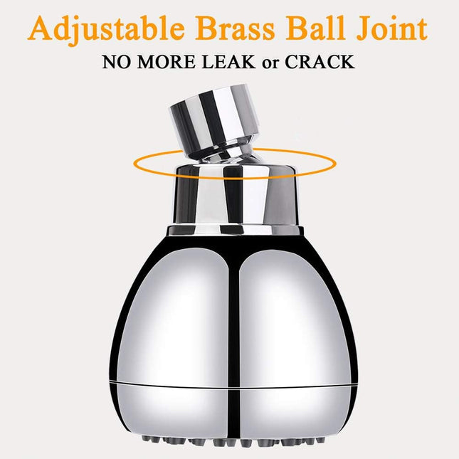 High Pressure Shower Head 3 Inches Anti-clog Anti-leak Fixed Showerhead Chrome with Adjustable Swivel Brass Ball Joint for Relaxing and Comfortable Shower Experience.
