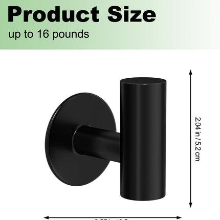 4 Pack Adhesive Towel Hooks for Bathroom, Waterproof Wall Mount Towel Holder, Matte Black Wall Robe Hook, Stainless Steel Heavy Duty Door Hanger Towel Hook for Kitchen, Bedroom, Hotel.