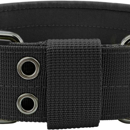 Heavy Duty Dog Collar for Large Dogs, Tactical Dog Collars with Metal Buckle & D Ring, 1.5" Width Thick Adjustable Nyl Collar for Medium Dogs, Black/L.
