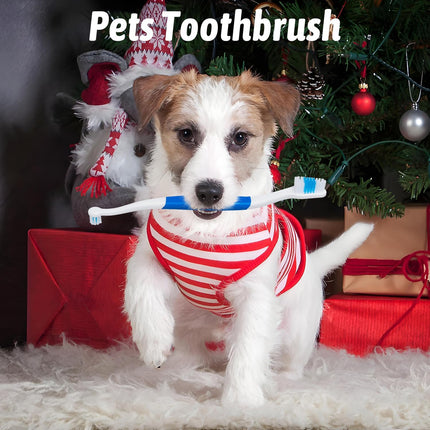 Petluno Pet Toothbrush for Dogs, Cats, Double Headed with Soft Bristles, Easy Teeth Cleaning, Non Slip Dog Toothbrushes in Bulk (Pack of 6) 6 Pcs.