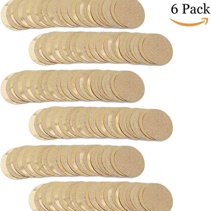 6 Pcs Glitter Champagne Gold Paper Circle Dots Garland (52 Feet) Party Hanging Bunting Birthday Decorations Engagement Bridal Shower Wedding Baby Christmas Supplies Photo Backdrop.
