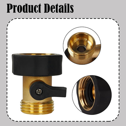 Garden Hose Shut Off Valve, 4 Pack 3/4 Inch Heavy Duty Solid Brass Garden Hose Connector, Water Shut Off Valve with 8 Extra Rubber Washers.