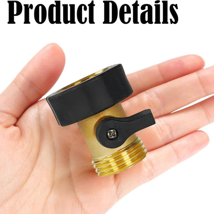 Garden Hose Shut Off Valve, 4 Pack 3/4 Inch Heavy Duty Solid Brass Garden Hose Connector, Water Shut Off Valve with 8 Extra Rubber Washers.