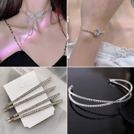 1 Roll 10 Yards 3MM Crystal Rhinestone Close Chain Trim for Sewing Craft DIY Decoration Jewelry Silver Claw Cup Diamond Trimming Clear (SS12) silver.