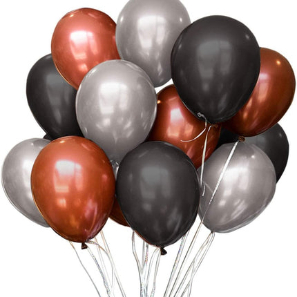 60 Pack The Office Balloons Birthday Decoration Brown & Black Silver Party Merchandise by Dwight K. Schrute Theme birthday Decorations (12 Inch).