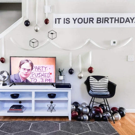 60 Pack The Office Balloons Birthday Decoration Brown & Black Silver Party Merchandise by Dwight K. Schrute Theme birthday Decorations (12 Inch).