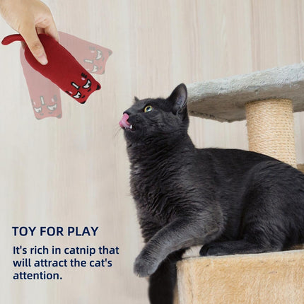 Soft Indoor Cat Toys Self Play Interactive Pillows Catnip Filled 5PCS Plush Kitten Teething Set Cute Kitty Chew Bite Resistant Cartoon Mouse Pet Supplies Gifts.