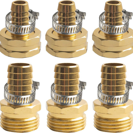 Hose Repair Connectors with Claps, 5/8" Aluminum Garden Hose Repair Kit, Female and Male Hose Connectors & Fitting with Stainless Steel Clamp, 3 pack.