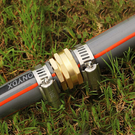 Hose Repair Connectors with Claps, 5/8" Aluminum Garden Hose Repair Kit, Female and Male Hose Connectors & Fitting with Stainless Steel Clamp, 3 pack.