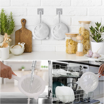 Premium Multi-Mesh Strainer Set, 4 Pack - 100/200/300/400 Mesh, Nylon & Plastic Fine Mesh Sieve for Tea, Coffe, Nut Milk, Juice, Broth, Smoothies, Reusable Easy to Clean, Durable,Dishwarer Safe.