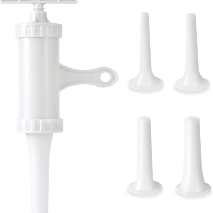 Manual Sausage Stuffer with 4 Stuffing Tubes, BPA-Free Plastic Meat Filler, 12/15/20/24mm Tubes for Natural, Collagen Casings, DIY Hot Dogs, Bratwursts.