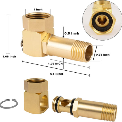 Garden Hose Adapter, Brass Replacement Part Swivel, Hose Reel Parts Fittings.