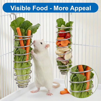 2 Pack Millet Spray Holder for Parrots, Parakeet Treat Sticks Feeder, Natural Millet Treats Stiks Bars for Birds, Includes Cuttlebone and Calcium Block for Healthy Chewing and Play, Silver.