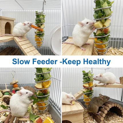 2 Pack Millet Spray Holder for Parrots, Parakeet Treat Sticks Feeder, Natural Millet Treats Stiks Bars for Birds, Includes Cuttlebone and Calcium Block for Healthy Chewing and Play, Silver.