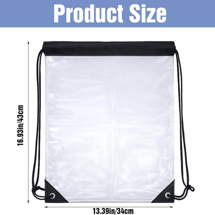 2 Pcs Clear Backpack for Stadium Events, Waterproof PVC Drawstring See Through Bag for Men and Women, Ideal for Gym Stadium Events Concert Colleges Work Festivals Travel Shopping (17x13 Inch).